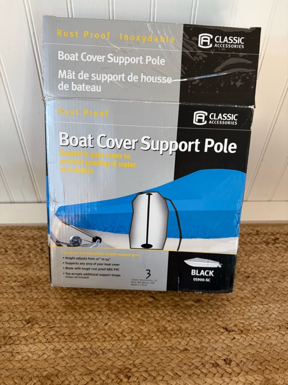 Classic Boat Cover Support Pole - Black, Blue, White